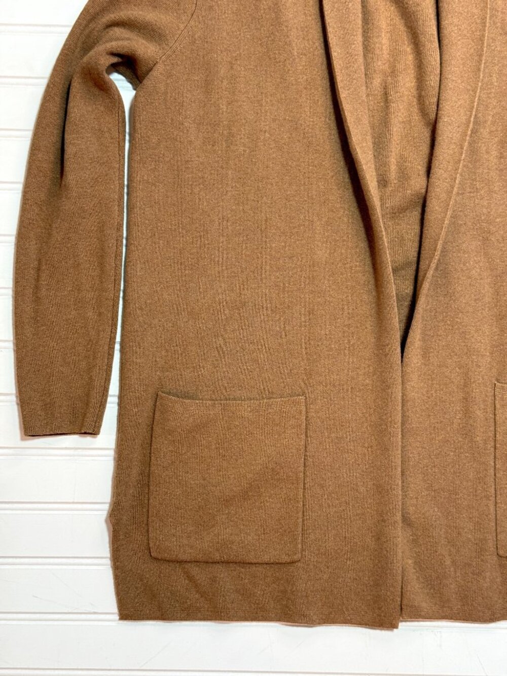 J.Crew Factory Heather Camel Chelsea Sweater Blazer Cardigan Petite Small 100% C - Picture 4 of 7